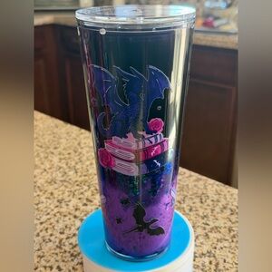 Purple Dragon  Acrylic  Tumbler with Books Design
